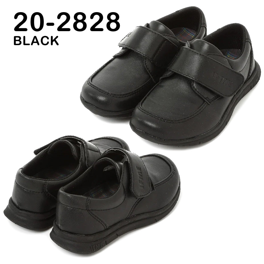 返學鞋 一片黏貼 20-2828 中童鞋 大童鞋 黑色 IFME